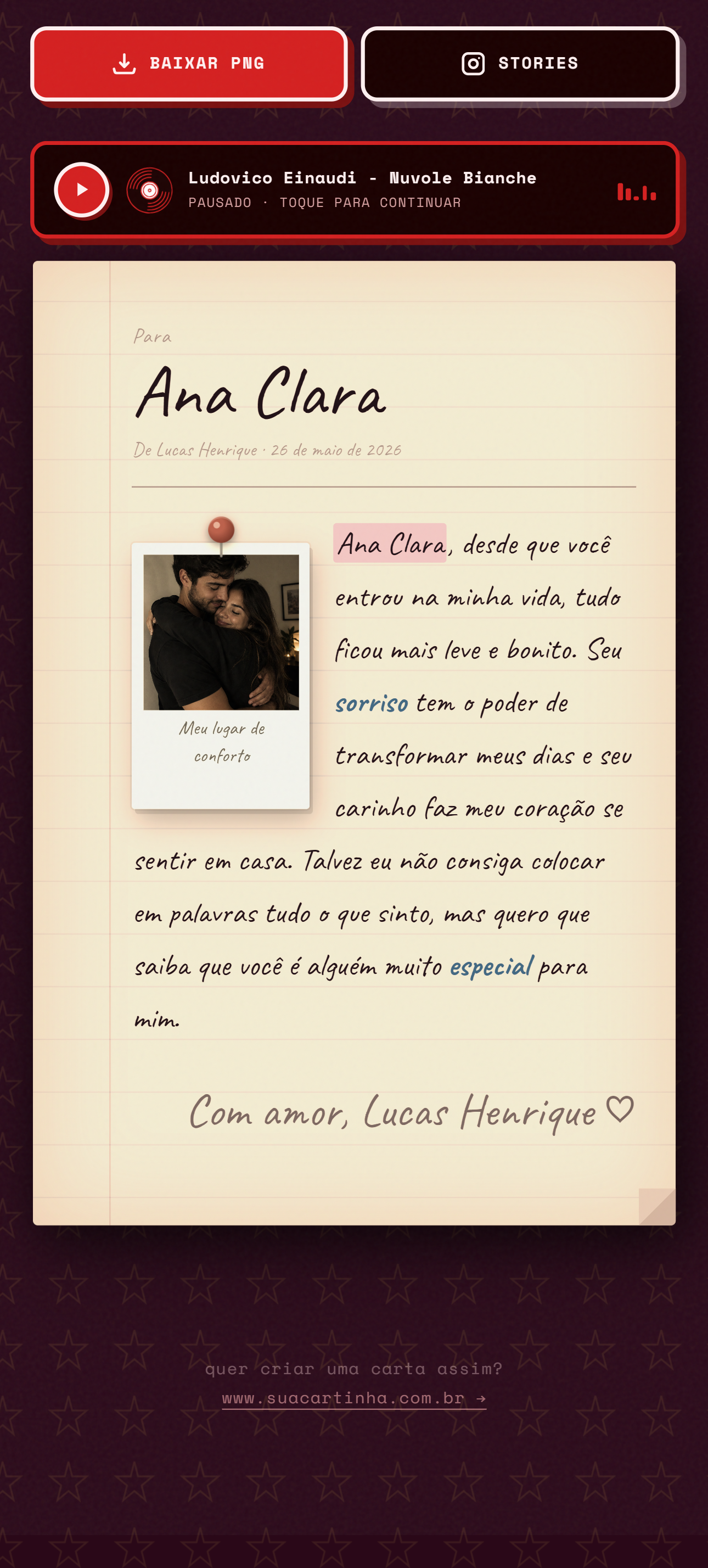 Exemplo de carta digital